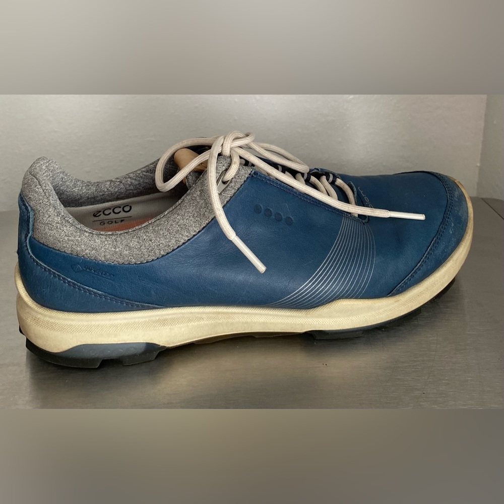 ECCO WOMENS Blue Leather Golf Shoes